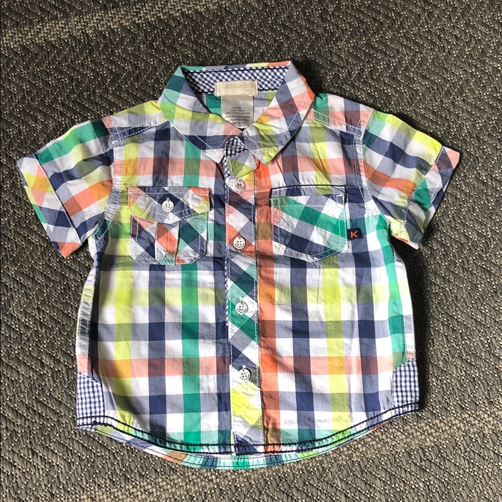 Kids Multicolor Plaid Short-Sleeve Button-Down Shirt